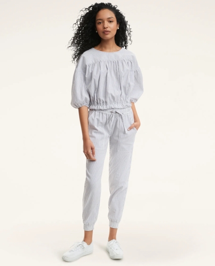 Stretch Cotton Seersucker Joggers, image 3