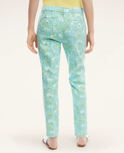 Stretch Cotton Vintage Lamb Print Pants, image 4