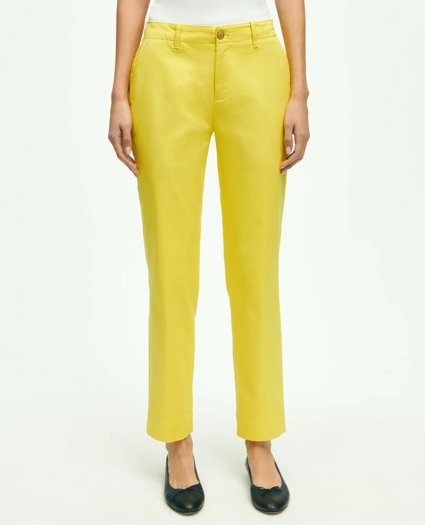 Garment Washed Stretch Cotton Chinos, image 1