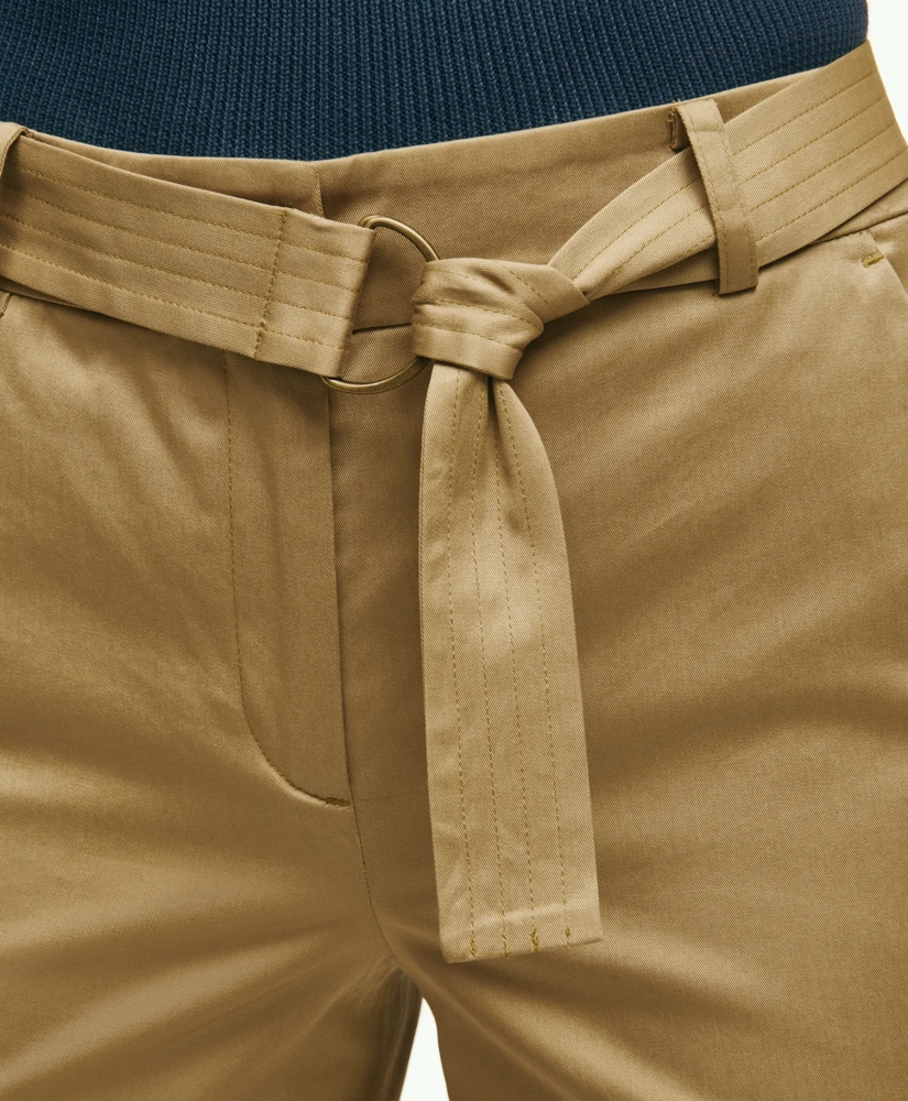 Stretch Cotton Twill Belted Pants, image 4