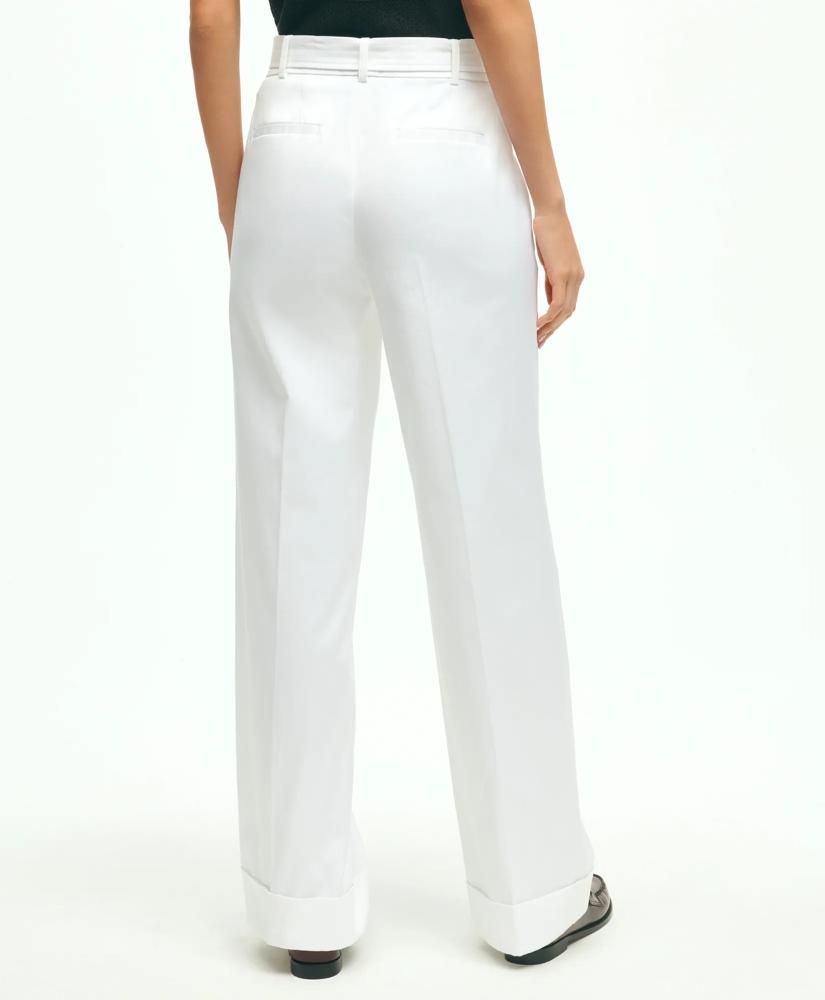 Stretch Cotton Twill Belted Pants, image 2