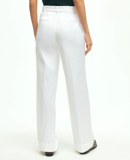 Stretch Cotton Twill Belted Pants, image 2
