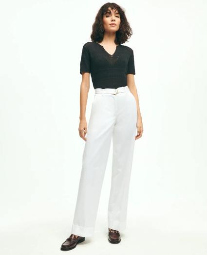 Stretch Cotton Twill Belted Pants, image 5