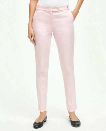 Stretch Cotton Pinpoint Oxford Cropped Pants, image 1