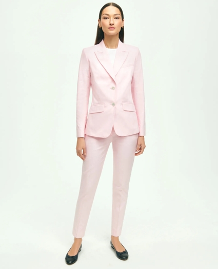 Stretch Cotton Pinpoint Oxford Cropped Pants, image 4