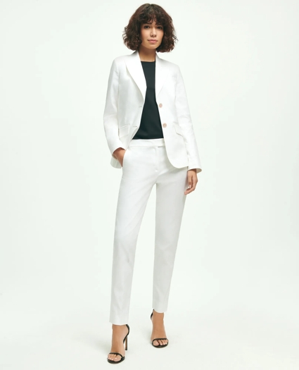 Stretch Cotton Pinpoint Oxford Cropped Pants, image 2