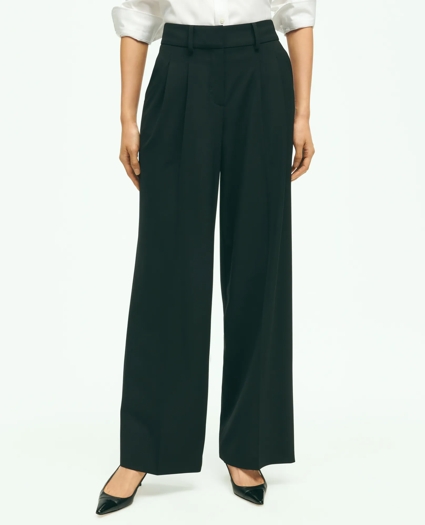 The Essential Brooks Brothers Stretch Pleat-Front Wide Leg Trousers, image 1