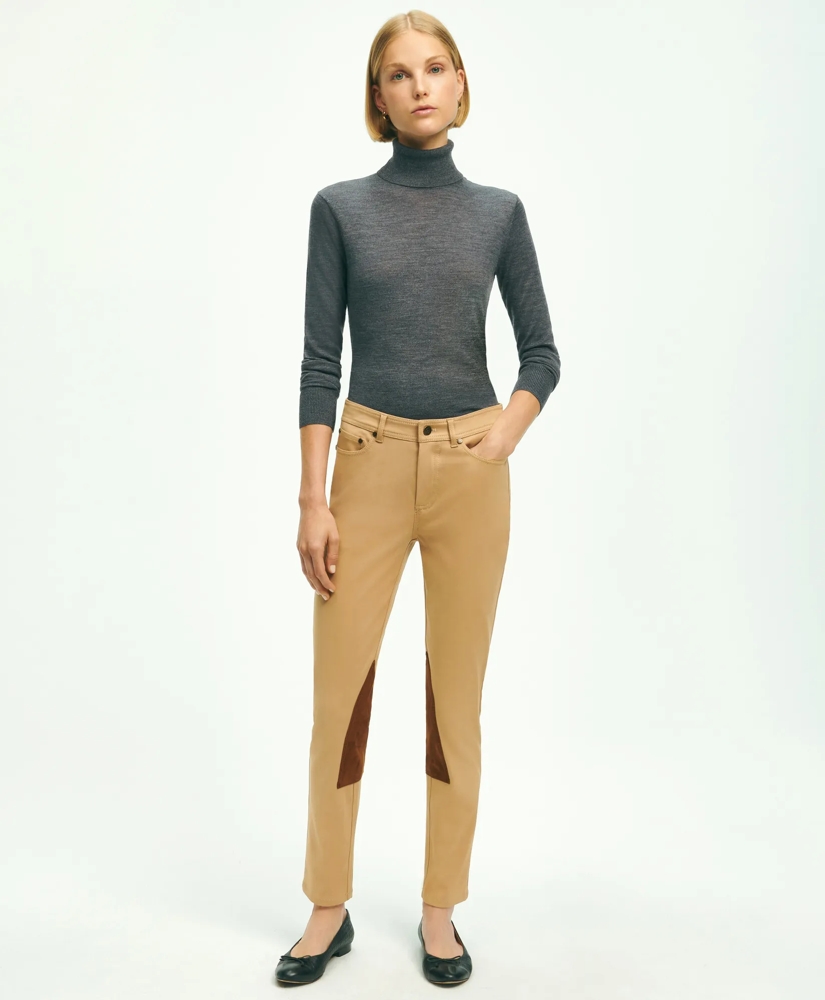 Cotton Blend 5-Pocket Riding Pants, image 4
