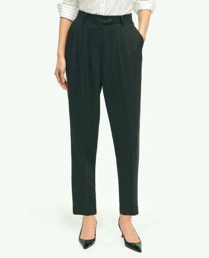 Slim Pleat-Front Cropped Pants, image 1