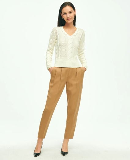 Slim Pleat-Front Cropped Pants, image 2