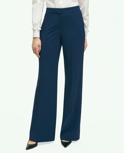 Fine Twill Crepe Wide-Leg Trousers, image 1
