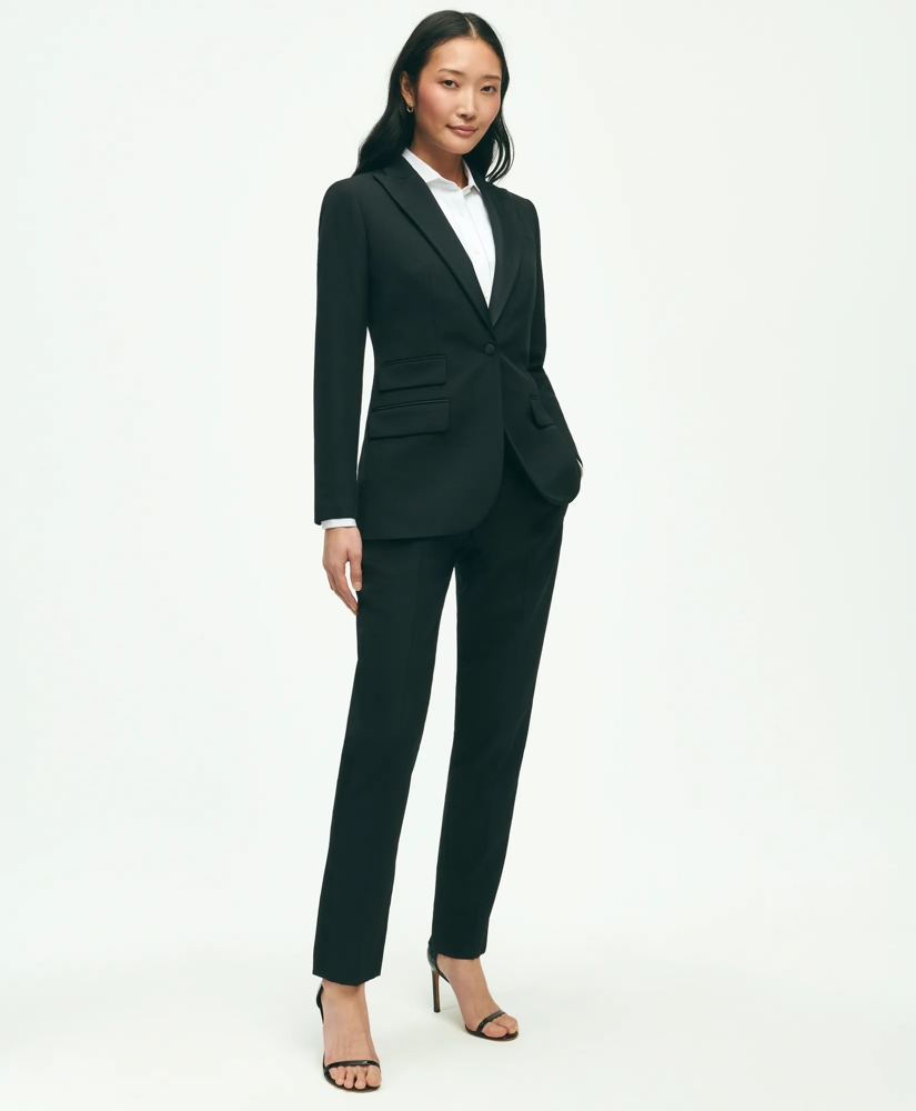 Black Fleece Tuxedo Pants in Wool, image 2