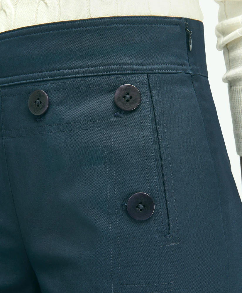 Cotton Twill Wide-Leg Sailor Pants, image 4