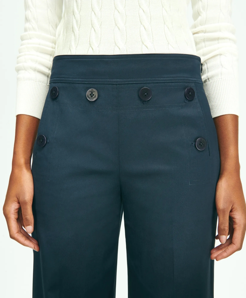 Cotton Twill Wide-Leg Sailor Pants, image 5
