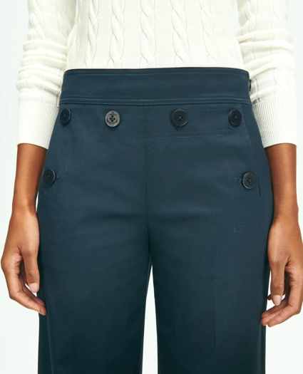 Cotton Twill Wide-Leg Sailor Pants, image 5