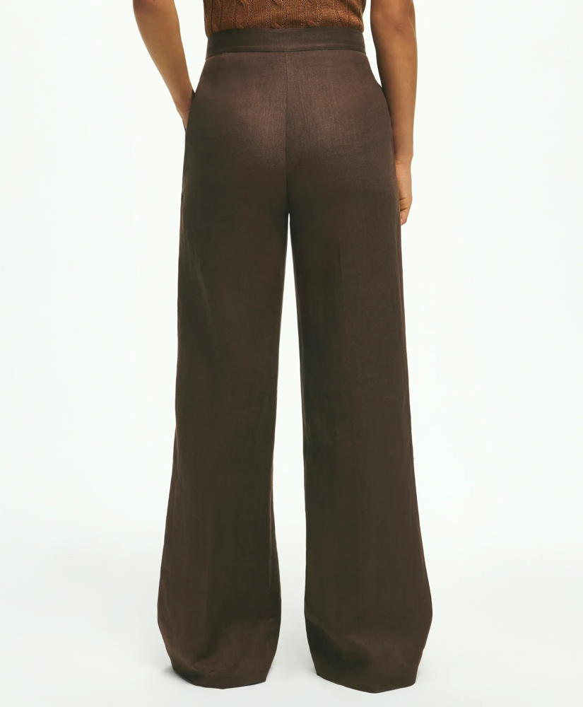 Pleated Wide-Leg Linen Trousers, image 5