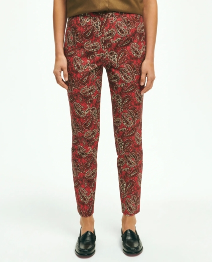 Paisley Slim Side-Zip Pants, image 1