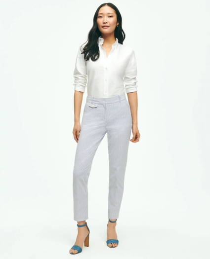 Classic Striped Seersucker Pants in Cotton Blend, image 2
