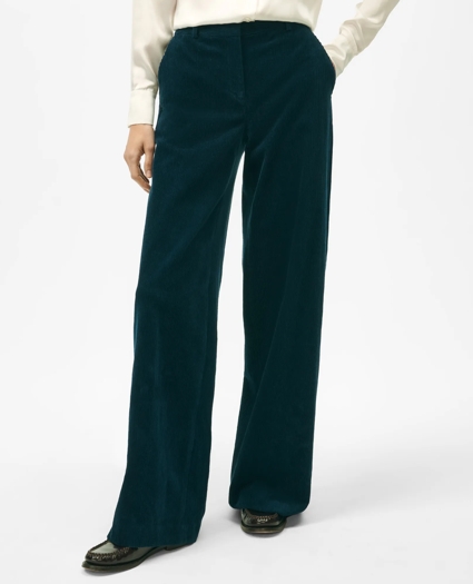 Wide Leg Trousers in Wide-Wale Corduroy Cotton, image 1
