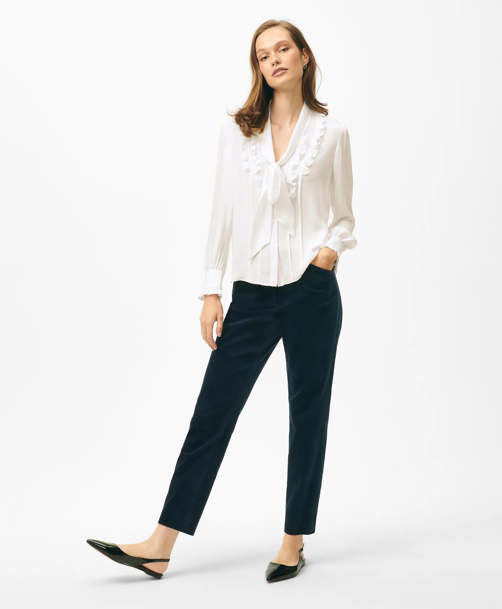 Slim Pants in Velvet Cotton Blend