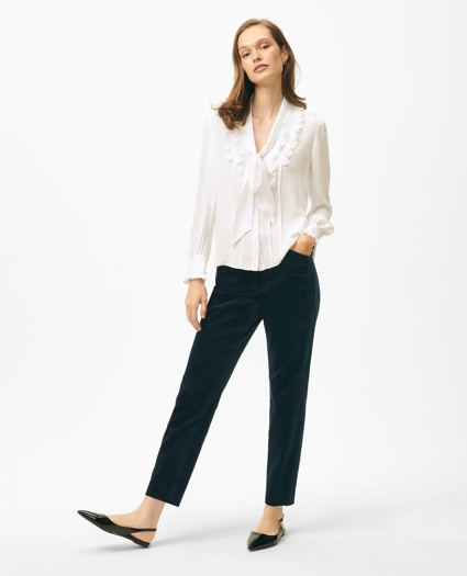Slim Pants in Velvet Cotton Blend, image 2
