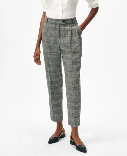 Slim Trousers in Glen Plaid Wool Blend, image 2