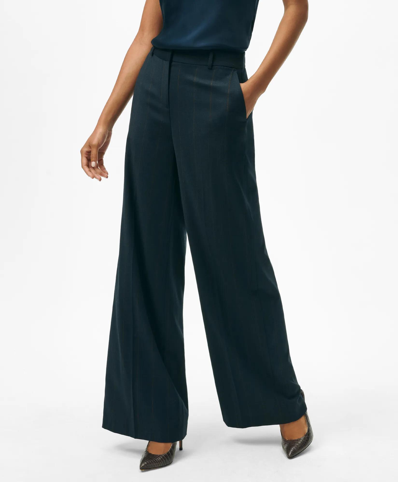 Wideleg Wool Pants | Brooks Brothers