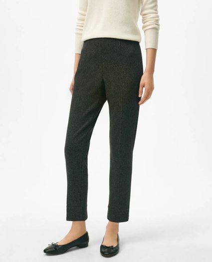 Easy Fit, Elastic Back Pants in Herringbone Stretch Cotton Blend, image 1