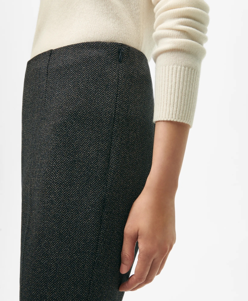 Easy Fit, Elastic Back Pants in Herringbone Stretch Cotton Blend, image 3