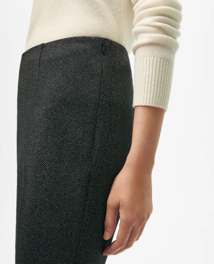Easy Fit, Elastic Back Pants in Herringbone Stretch Cotton Blend, image 3