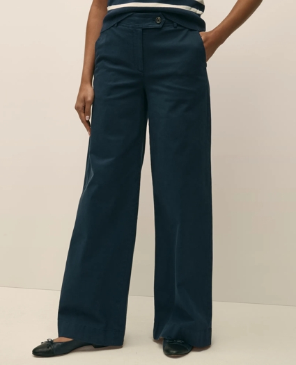 Cotton Twill Wide-Leg Pant, image 4