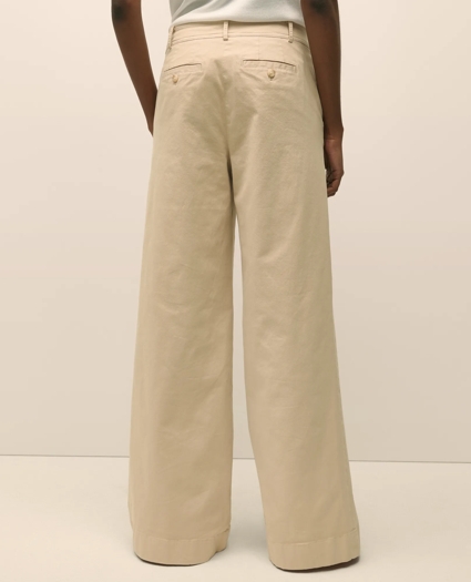 Cotton Twill Wide-Leg Pant, image 2