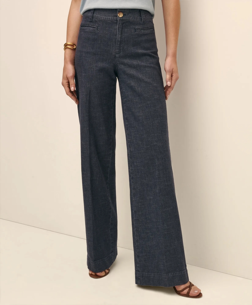 Cotton Blend Denim Trousers, image 2