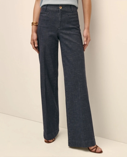 Cotton Blend Denim Trousers, image 2