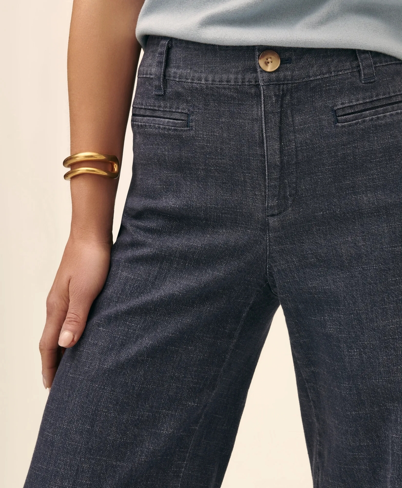 Cotton Blend Denim Trousers, image 3