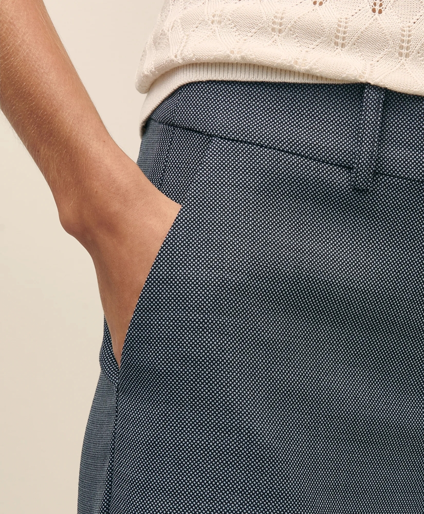 Merino Wool Blend Birdseye Wide Leg Trousers, image 4
