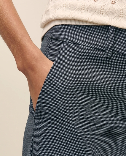 Merino Wool Blend Birdseye Wide Leg Trousers, image 4
