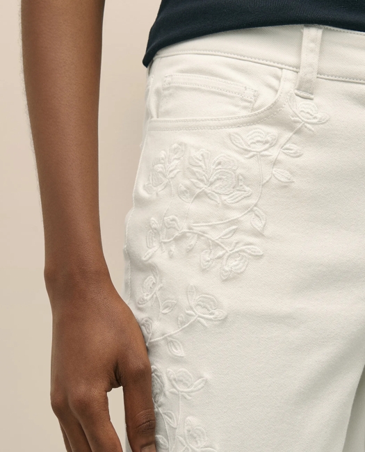 Floral Embroidered Straight Leg Jeans