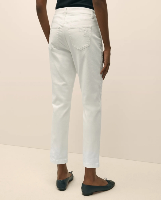 Floral Embroidered Straight Leg Jeans