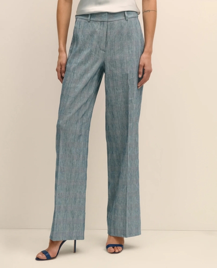 Linen Blend Wide-Leg Trousers, image 2