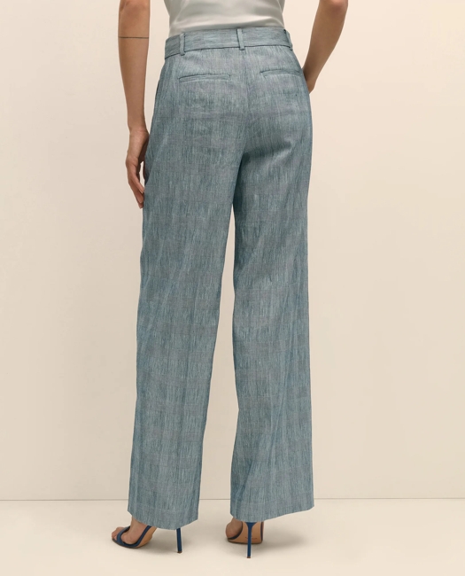 Linen Blend Wide-Leg Trousers