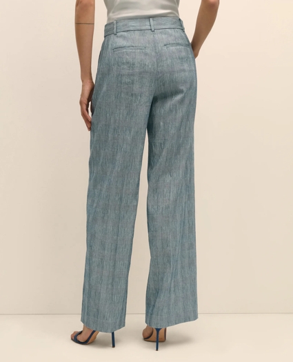 Linen Blend Wide-Leg Trousers, image 4