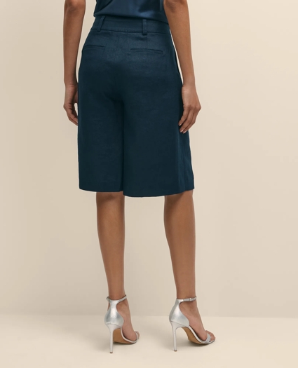 Linen Blend Culotte Shorts, image 3