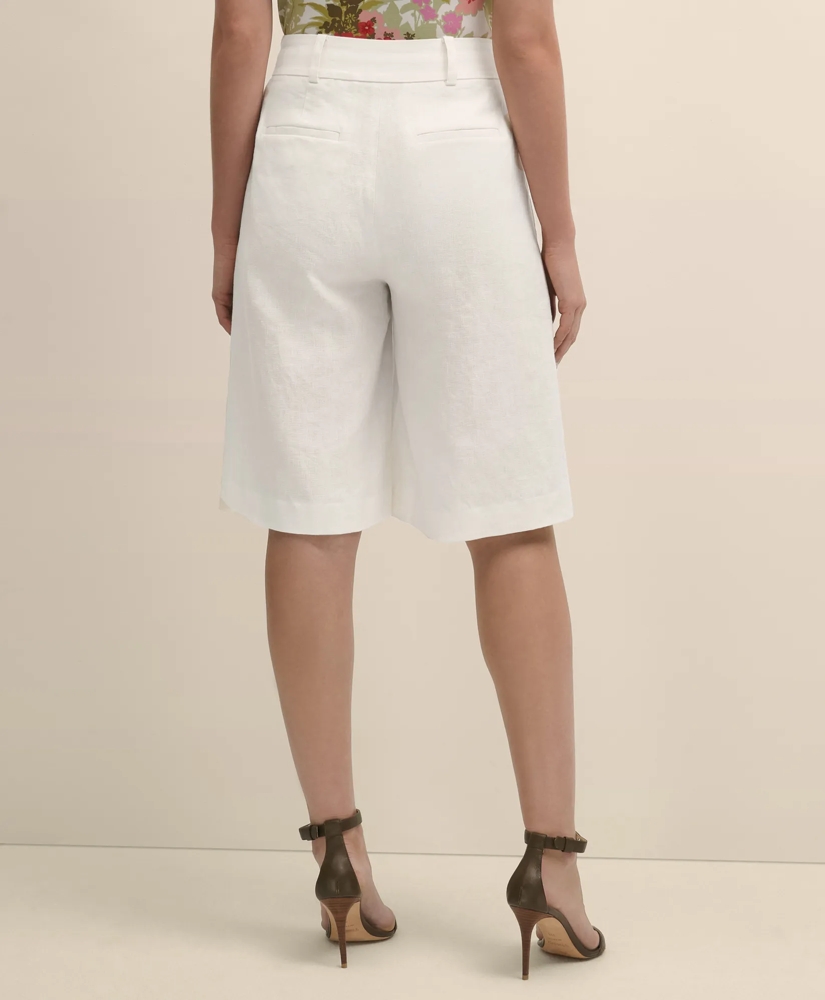 Linen Blend Culotte Shorts, image 4
