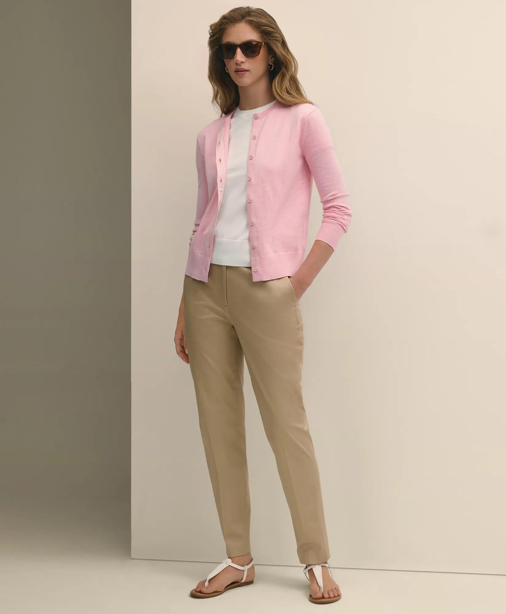 Cotton Sateen Slim Pants
