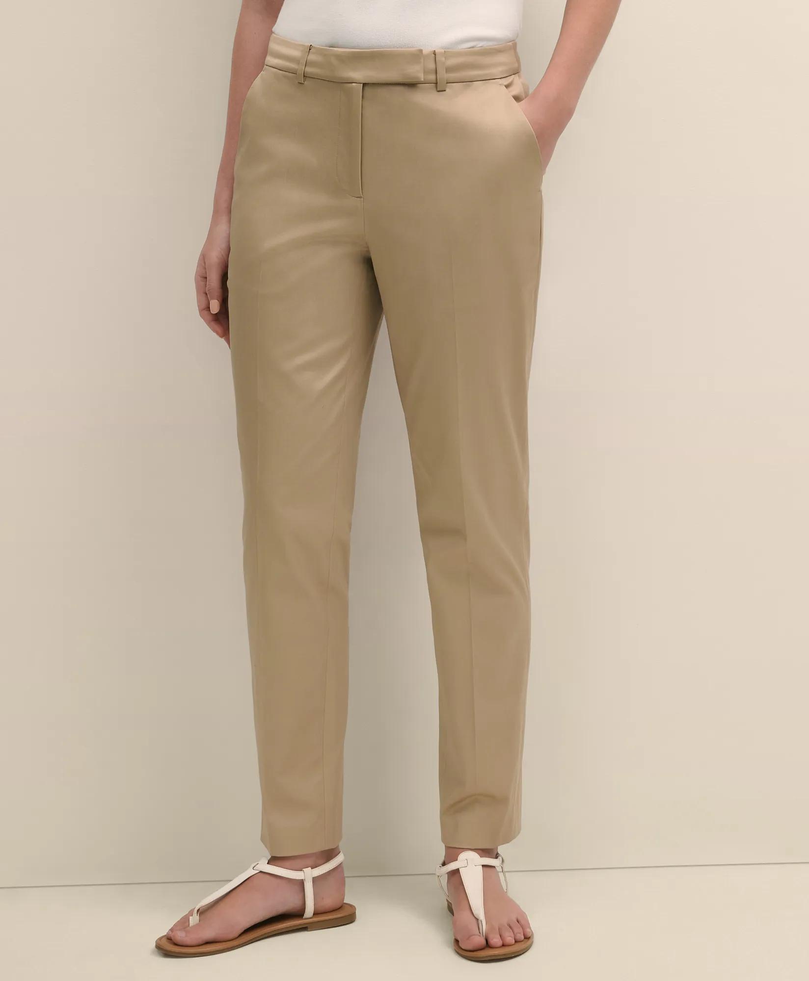 Cotton Sateen Slim Pants