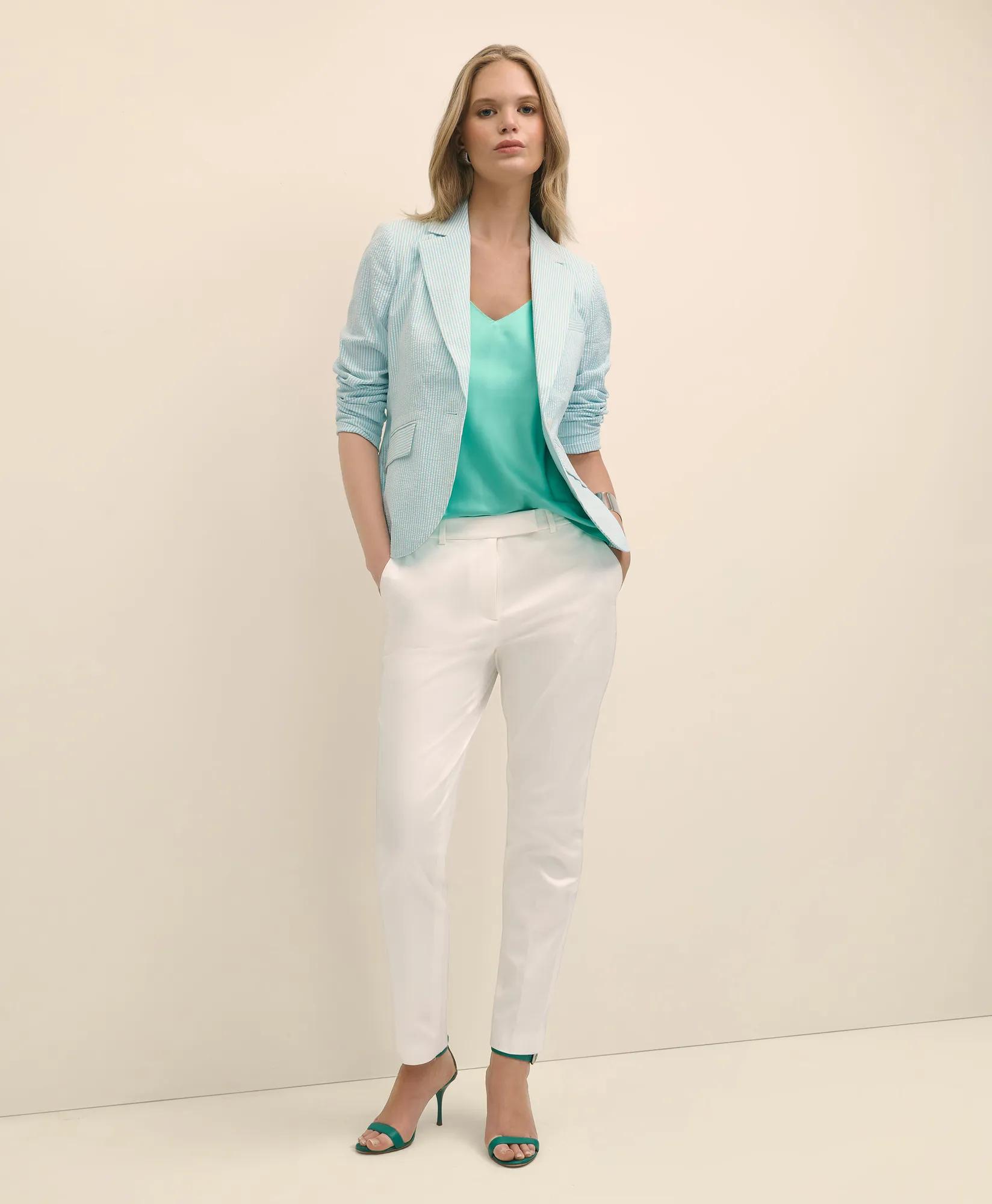Cotton Sateen Slim Pants