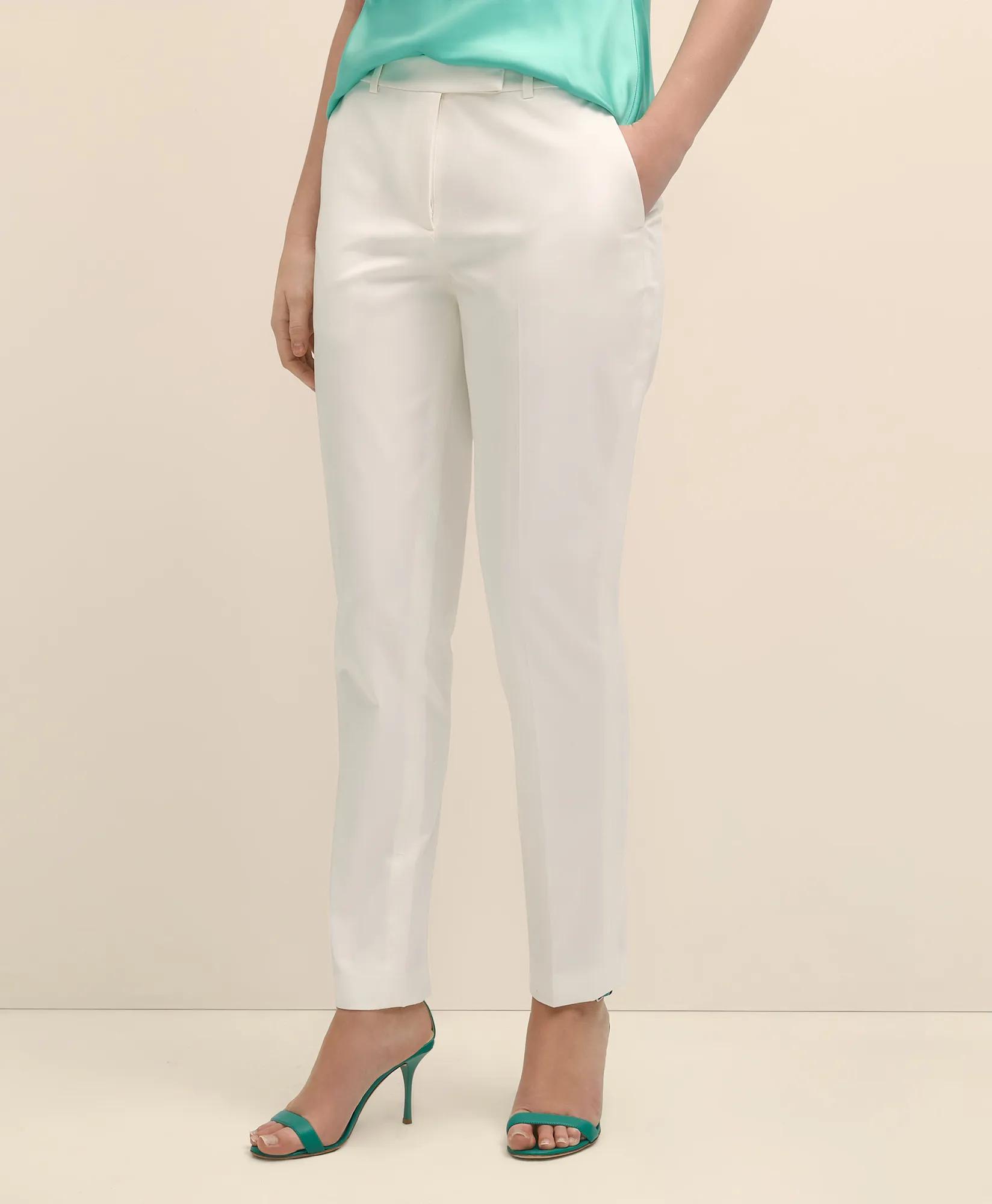 Cotton Sateen Slim Pants