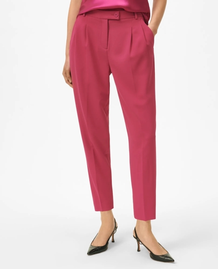 Cropped Fine Twill Crepe Pants, image 1