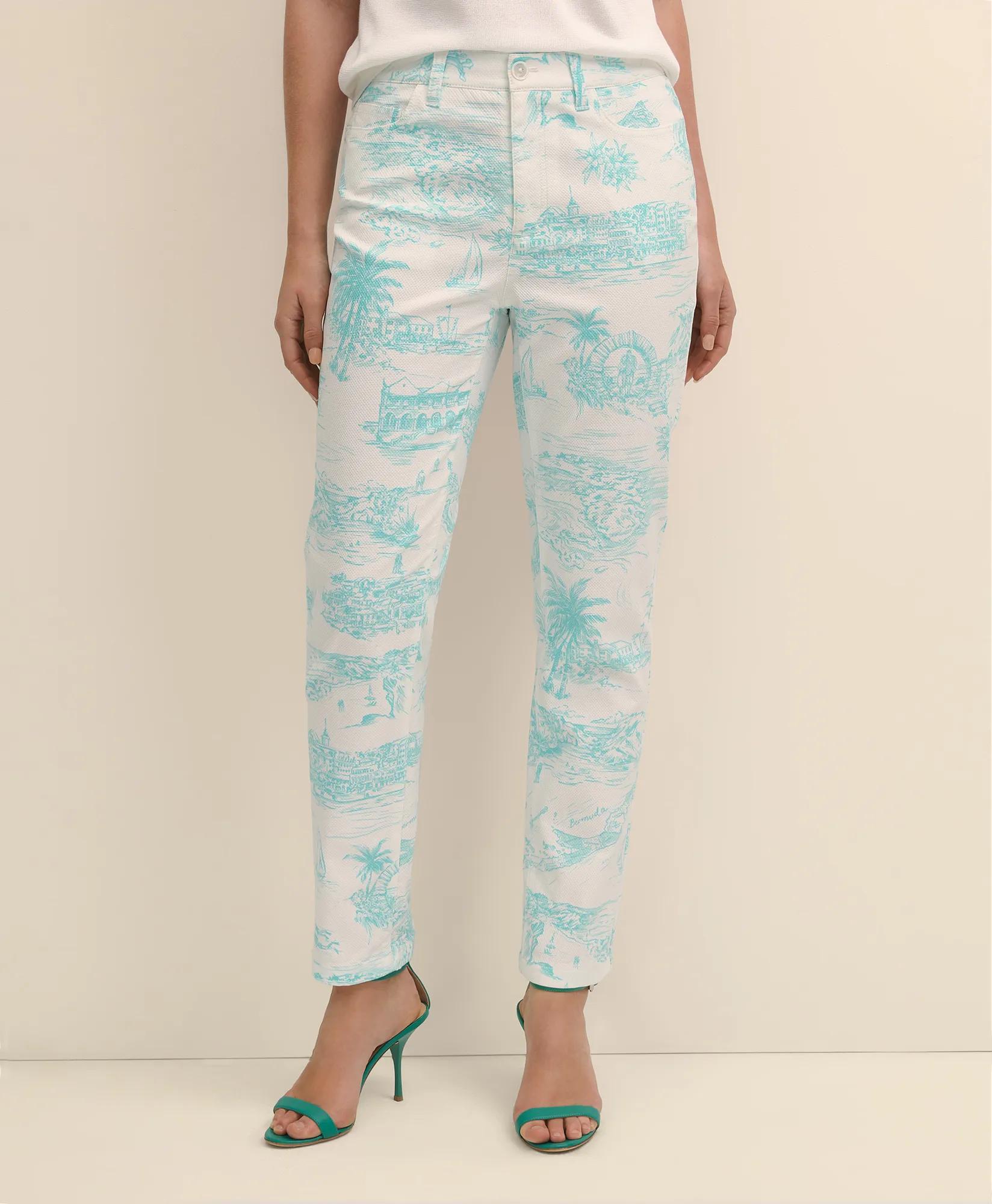 Cotton Dobby Bermuda Toile 5-Pocket Pants